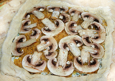 чечевично-грибной слой для слоеного пирога